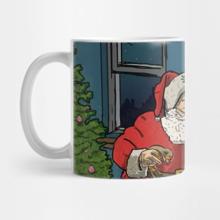 Funny Retro Santa Claus' Visit At Christmas Eve Mug